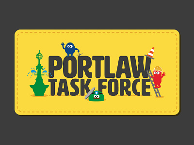 Portlaw Task Force badge branding character fun graphic design identity illustration ireland irish logo logotype visual identity