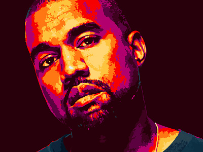 Vector Kanye West Portrait graphic design illustration ireland kanye kanye west music portrait poster vector vibrant yeezus yeezy