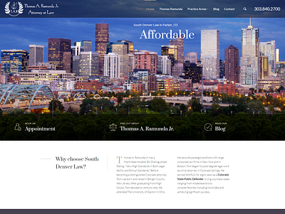 South Denver Law Website front end development website design wordpress