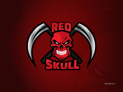 RED SKULL Logo Concept axe character design different game illustration logo mascot logo redskull skull vector