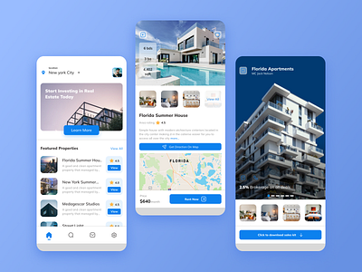 Real Estate App ui concept creative design mobile app real estate ui uidesign uiux ux