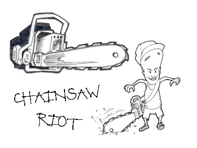 Chainsaw Riot Logo Ideas band branding chainsaw design ideas logo music riot rock urbanrunic