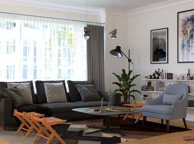 Living Room Render architectural rendering architectural visualization architecture archviz interior interior design rendering vray