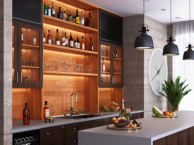 Home Bar Render... 3d artist architecture bar design home interior design product design rendering