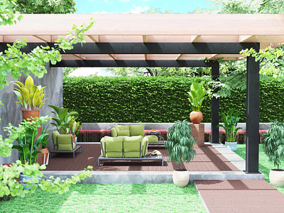 TAMI Garden Sofa - 3d Model 3d model architecture design download exterior design furniture design gazebo product design rendering visualization