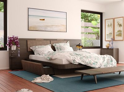 L42 Acute Bed - 3D Model 3d autodesk bedroom design design furniture design interior design product design render visualization