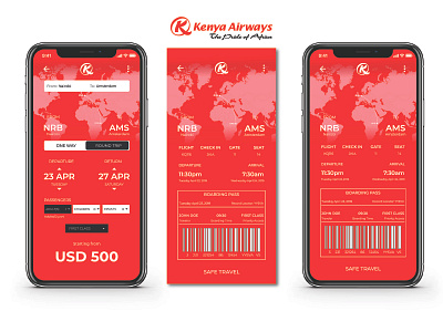 Boarding Pass - 024 daily 100 daily ui dailyui design kenya airways mobile mobile app plane ui ui ux web design