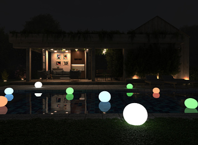 Pool House - 3D Render 3d 3ds max archviz corona exterior interior lighting pool rendering texturing vray