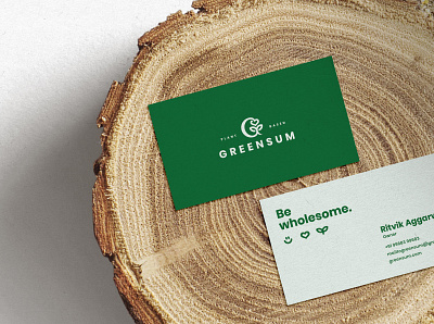 GreenSum Business Cards brandidentity branding business card businesscard collateral dribbbler green lettermark logo logodesign natural nature organic wholesome