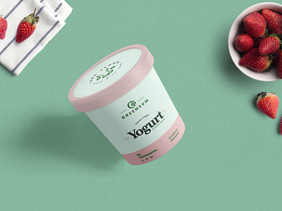 GreenSum Yogurt Packaging brandidentity branding food packaging green logo logodesign minimal natural nature logo organic packaging packaging mockup packagingdesign vegan veganism