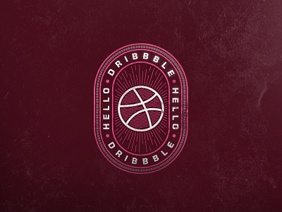 Hello Dribbble! badge logo badgedesign branding debut debut shot debutshot design dribbbleinvite hello hellodribbble hellodribble illustration logo vector