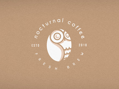 Bird + Coffee logo concept "Nocturnal Coffee" badge badge design badge logo badgedesign brand brandidentity branding coffee coffee logo design illustration logo owl owl logo