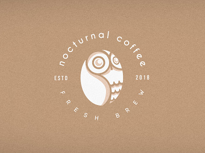 Bird + Coffee logo concept "Nocturnal Coffee"