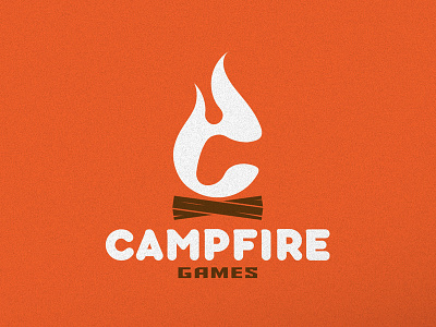 C + Campfire + Game console logo concept branding camping design fire gamer games gaming logo negative space negative space logo orange vector