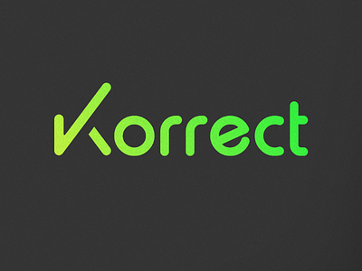 K + Tick mark Logo concept "Korrect" branding design dribbbler green letter lettermark logo logodesign logomark mark