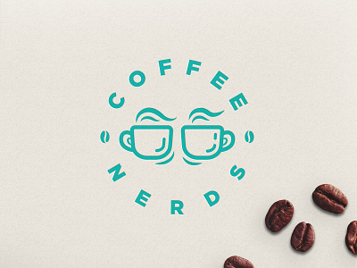 Glasses + Coffee Logo concept " Coffee Nerds"