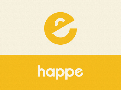 e + Happy face Logo concept "happe" 36 days of type 36daysoftype 36daysoftype e brandidentity branding design dribbbler e happy letter e lettermark logo logodesign logomark typography yellow