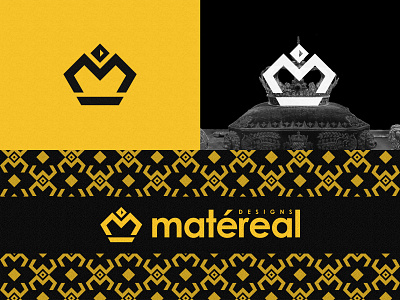 Matéreal Designs logo bold brand brandidentity branding business branding crown crown logo design dribbbler geometric geometric design logo logodesign logodesigner logos m letter m logo yellow