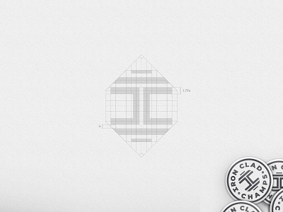Iron Clad Champs Logo Grid brandidentity branding design dribbbler grid grid construction grid design gridding logo logodesign monogram