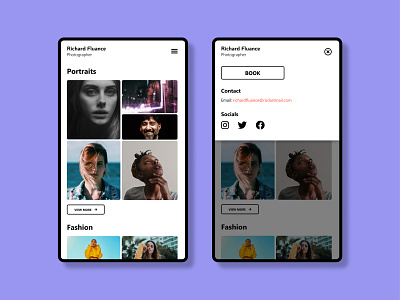 Photographer Portfolio Homepage Mobile