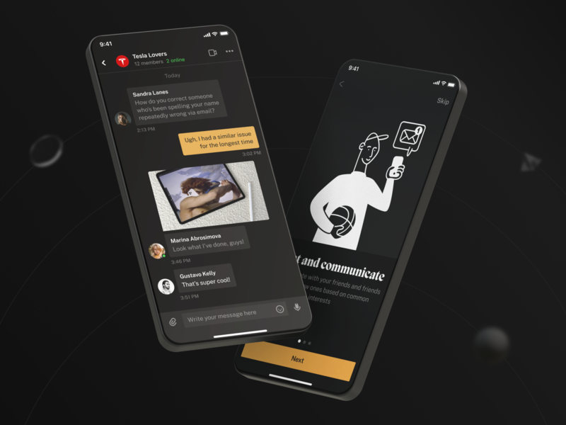 Pure - Messaging UI Kir for Figma chat clean conversation dark ui figma kit icons illustration kit message messaging messenger minimal mobile onboarding product pure ui ui kit ui8 ux