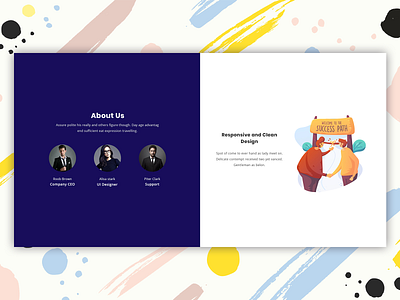 About us section design concept about about us branding clean design creative design design landing page section ui web design