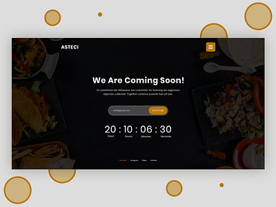 Asteci - Coming soon psd template (v3) banner branding clean design coming soon coming soon template countdown creative design design landing page ui web design