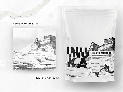 INUKA coffee package design black and white brand identity branding coffee coffee packaging design graphic design illusionen illustration package package design packaging design