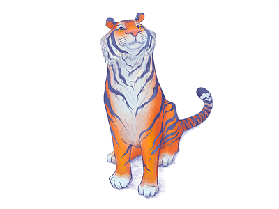 Mr. Tiger for August 2022 2022 calendar calendar design character design character illustration design digital art digital illustration graphic design illustration procreate stationary tiger