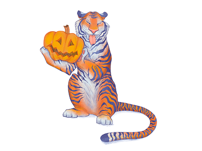 Mr.Tiger for October 2022 2022 calendar calendar calendar design character design character illustration design digital art digital illustration graphic design illustration procreate tiger