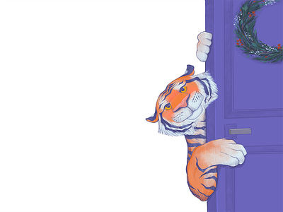 Mr. Tiger for December 2022 2022 calendar calendar calendar design character design character illustration design digital art digital illustration graphic design illustration procreate tiger