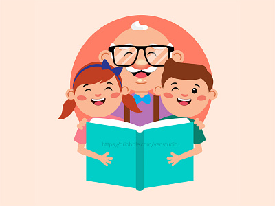 children reading cartoons