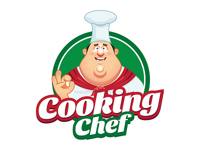 Bakery Chef Cartoon Mascot Logo baker branding cake chef cooking design food illustration logo man mascot