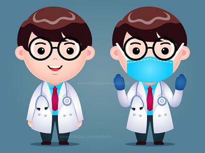 Cartoon Doctor Male Character Illustration by VanStudio on Dribbble