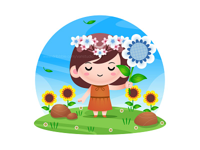 Chibi Cartoon Flower Princess natural