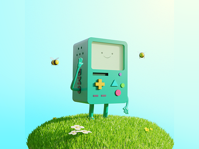 BMO in the sun 3d 3dmodeling adventure time aftereffects blender blender3d bmo motion graphics