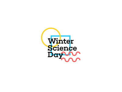 Winter Science Day branding design flat lettering logo minimal vector web