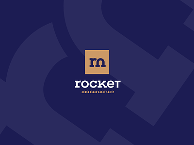 Rocket Manufacture branding design flat lettering logo minimal typography vector