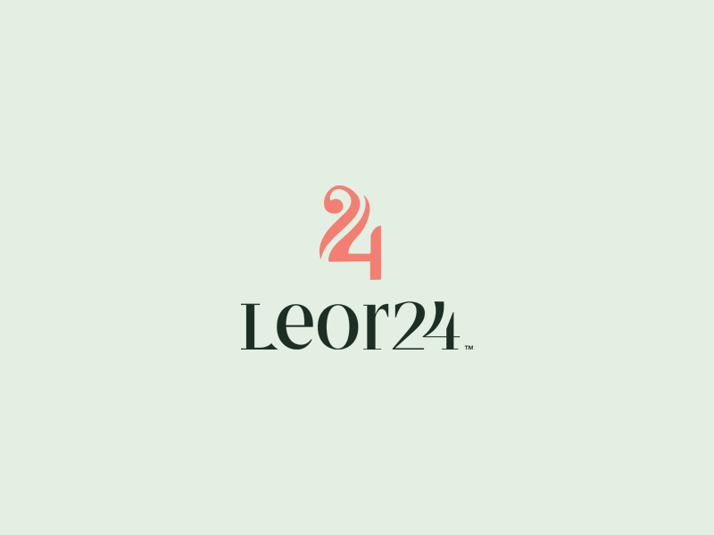 Leor24 Logo Design branding clinic design graphic design hair icon logo minimal number logo skin skincare skincare branding typography