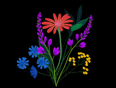 Flower Garden design floral flower illustration procreate sketch texture
