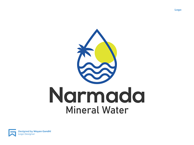Narmada Logo Concept clever logo logo logo design mineral water mineral water logo monogram narmada narmada logo simple logo wayan gandhi