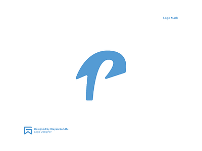 P Monogram blue clever logo graphic design logo design logogram logotype logotype p monogram p logo p monogram simple logo wayan gandhi wg wgndhi