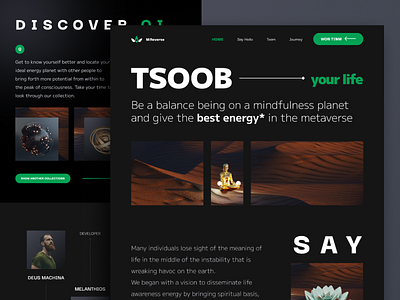 MReverse - Mindfulness Metaverse Landing Page crypto metaverse nft token uidesign