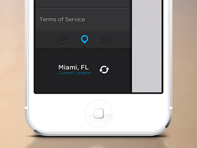 Hotel iOS App - Navigation Rebound clean interface current location ios mobile navigation slide out navigation ui design