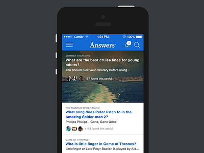 Q&A Feed answers app feed ios7 mobile qa