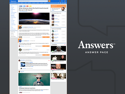 Answer Page answer cards clean desktop feed flat qa question social ui wiki