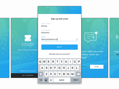 Zipline iOS App Onboarding ios launch screen logins mobile onboarding signups ui ux