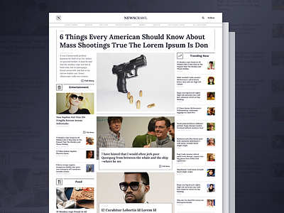 NewsCrawl Front Page articles clean editorial flat front page homepage layout news newspaper ui ui design web design