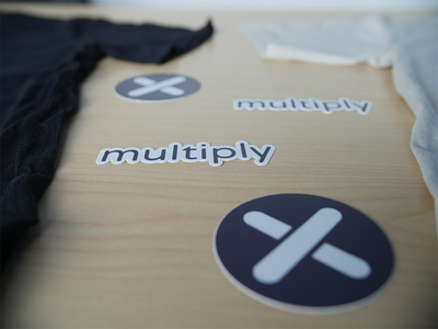 Meet Multiply! brand brand design brand identity branding identity logo rebrand sticker swag t-shirt