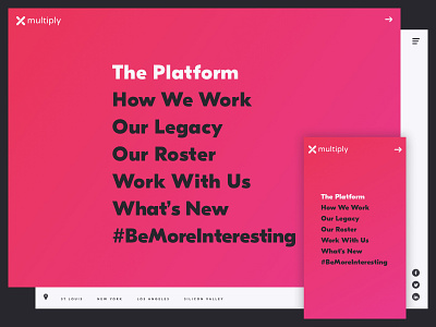 Multiply Navigation Menu bold clean desktop gradient menu mobile navigation ui